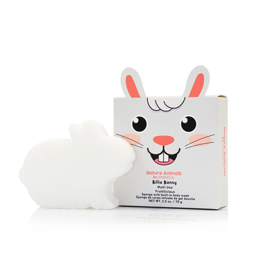 Billie Bunny Nature Animals Body Wash Infused Buffer for gentle baby skin care.