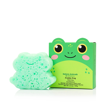 Freddie Frog Body Wash Infused Buffer for babies - gentle, fun, and nature-inspired bath time essential.