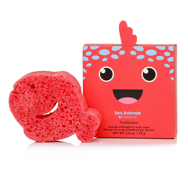 Fiona Fish Body Wash Infused Buffer - Fun sea animal design for gentle cleansing and bath time enjoyment.