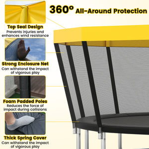 ASTM Compliant Recreational Trampoline with Non-Slip Ladder-Yellow