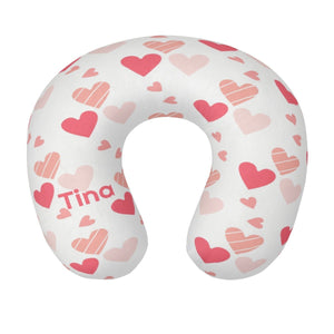 Personalized Hearts Travel Neck Pillow | Custom Name Gift