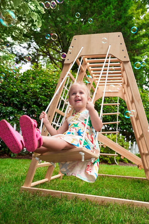 Magnolia 7-in-1 Real Wood Playset | Indoor & Outdoor Climbing Gym for Kids