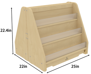 Wooden Classroom Bookshelf – Double Pack 3 Tier Front-Facing Display | 22.4" H x 25" W x 22" D