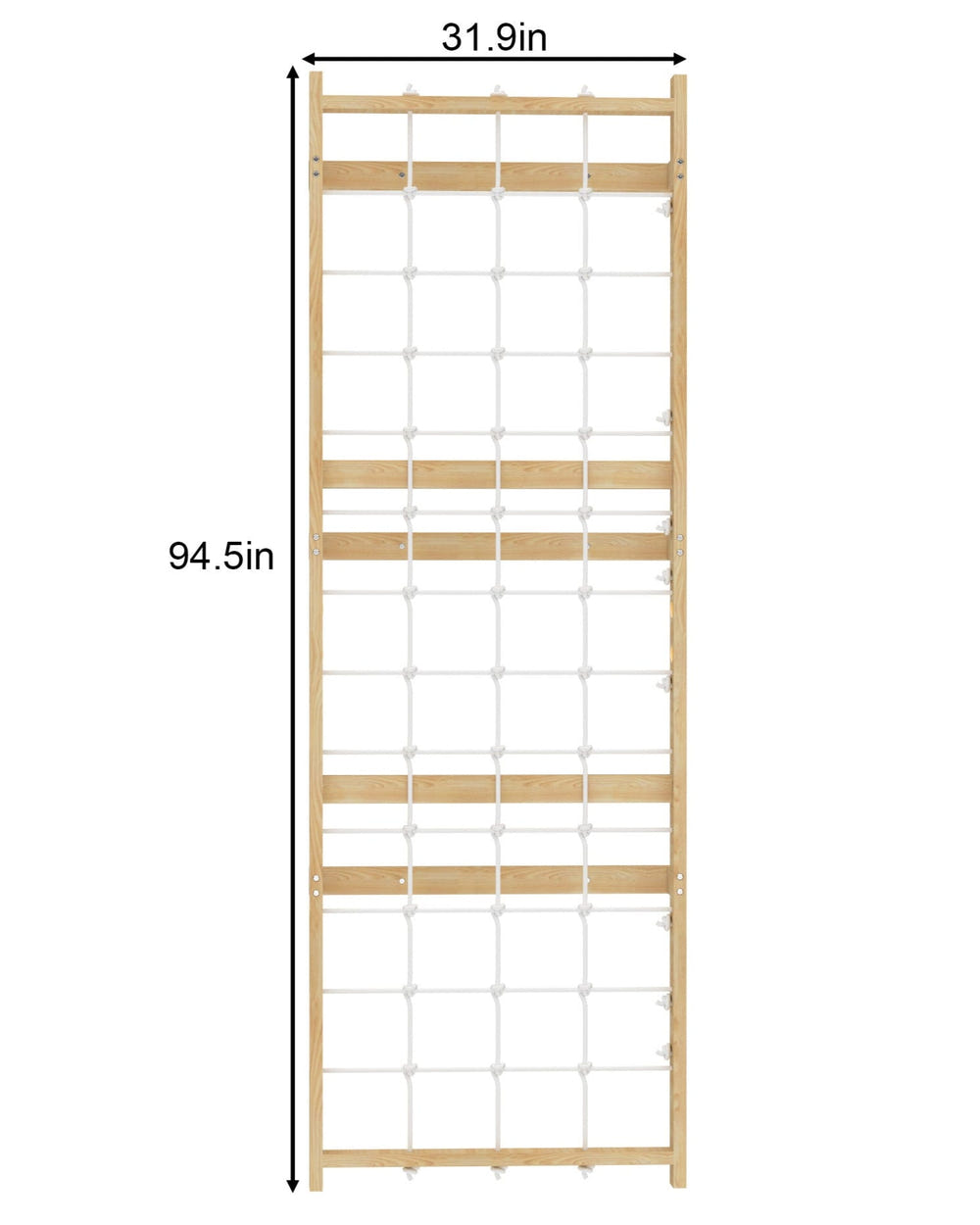 Add-On Rope Wall Panel for 95" Modular Walnut - Stylish indoor baby play accessory for safe and fun environments.
