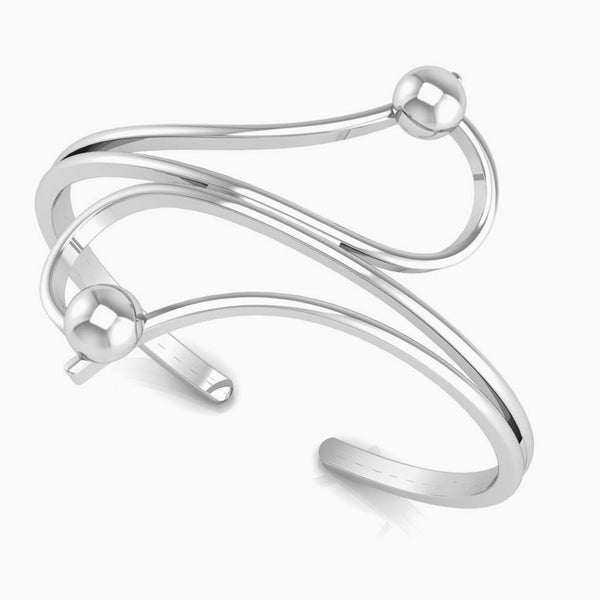 Sterling Silver Baby Curve & Ball Bracelet Bangle by Krysaliis