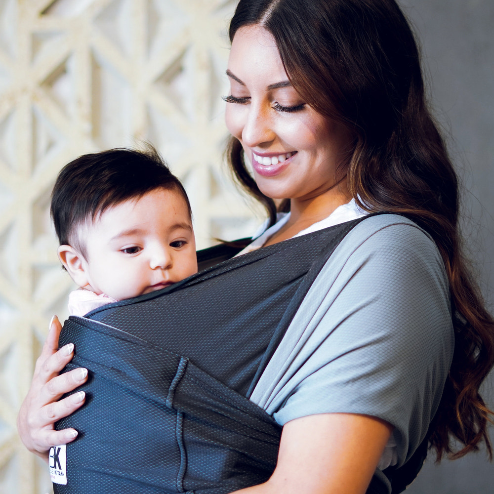 Baby K'tan Active Oasis Baby Carrier | Black-Grey - MOOGCO Baby