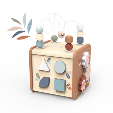 5 in 1 Activity Cube for babies, promoting early learning and development through interactive play.