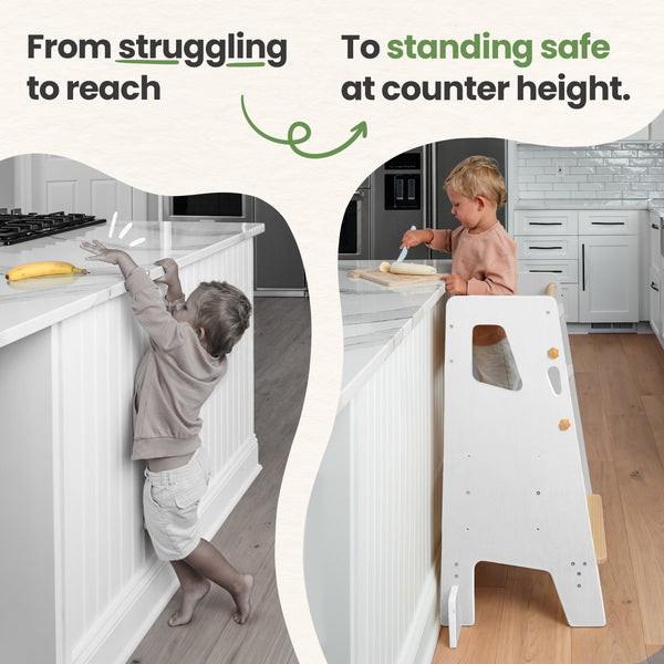 Montessori Toddler Tower Adjustable Kitchen Stool Helper