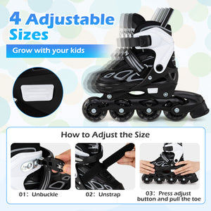 Adjustable Kids' Incline Skates for Boys Girls Ages 5-14 for Kids - Outdoor Play
