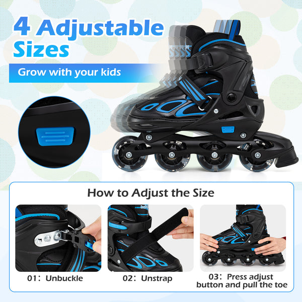 Adjustable Kids' Incline Skates 4 Sizes Adjustable Blade Roller
