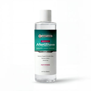 "Women's Natural Aftershave for smooth skin and hair care, featuring eco-friendly ingredients in a stylish bottle."