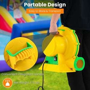 480W Air Blower Air Pump Fan with Convenient Handle and Ground Stakes