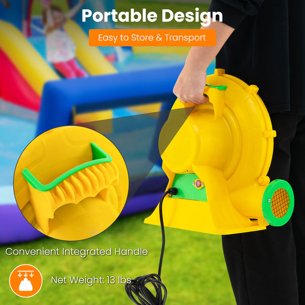 480W Air Blower Air Pump Fan with Convenient Handle and Ground Stakes