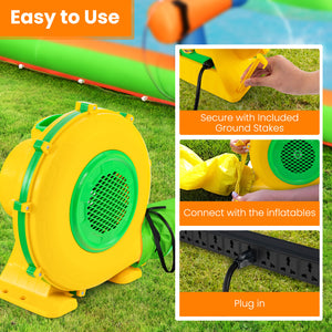 480W Air Blower Air Pump Fan with Convenient Handle and Ground Stakes
