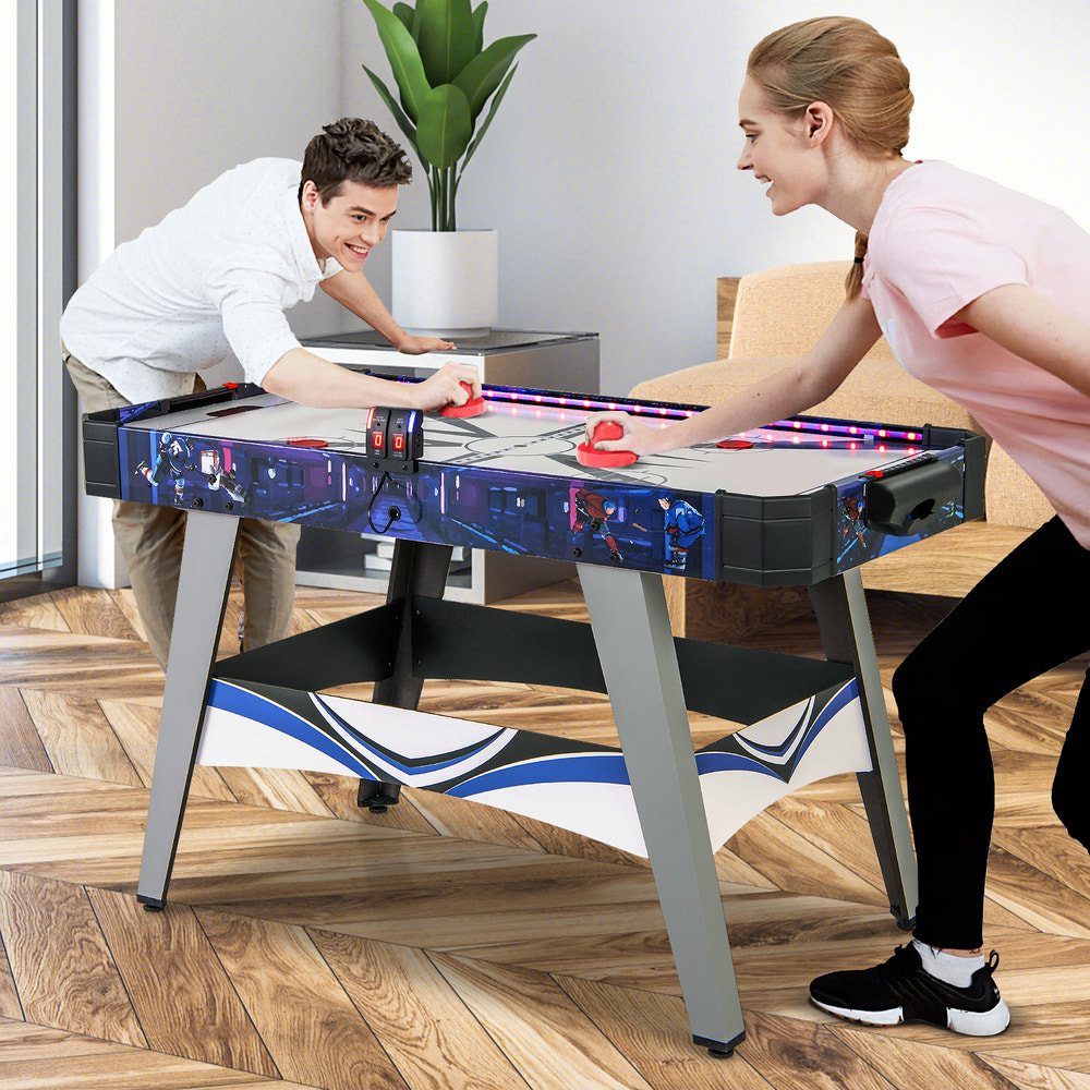 Air Powered Hockey Game Table with 2 Pushers and Pucks - Electric Fan