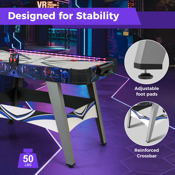 Air Powered Hockey Game Table with 2 Pushers and Pucks - Electric Fan