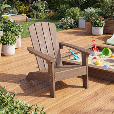 All-Weather HIPS Kid's Adirondack Chair with with High Backrest and Armrests