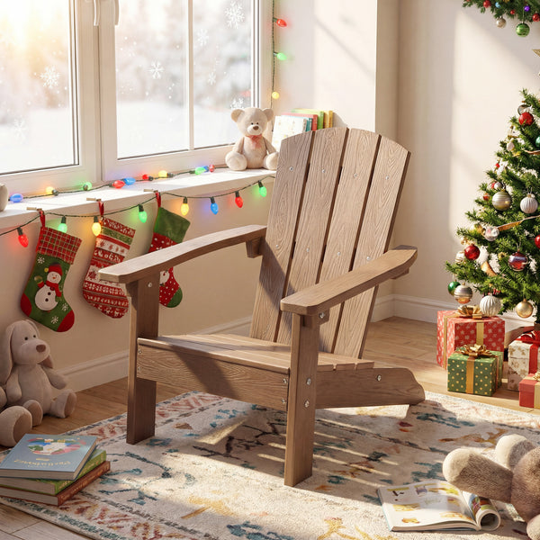 All-Weather HIPS Kid's Adirondack Chair with with High Backrest and Armrests