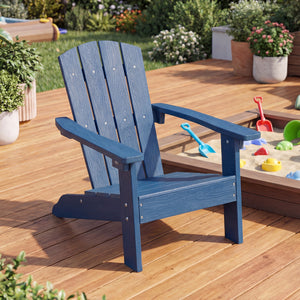 All-Weather HIPS Kid's Adirondack Chair with with High Backrest and Armrests