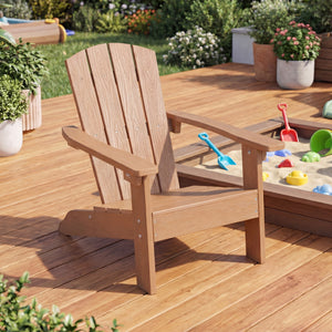 All-Weather HIPS Kid's Adirondack Chair with with High Backrest and Armrests