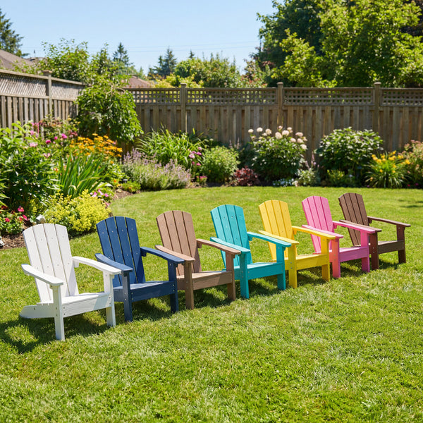 All-Weather HIPS Kid's Adirondack Chair with with High Backrest and Armrests