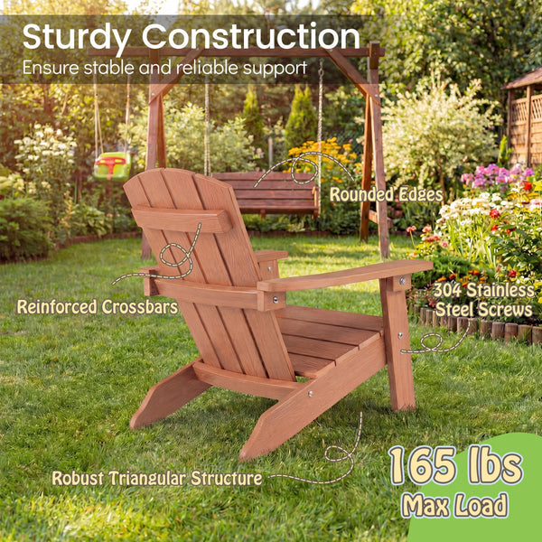 All-Weather HIPS Kid's Adirondack Chair with with High Backrest and Armrests