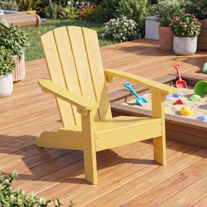 All-Weather HIPS Kid's Adirondack Chair with with High Backrest and Armrests