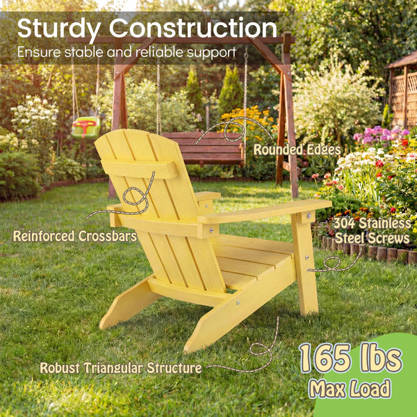All-Weather HIPS Kid's Adirondack Chair with with High Backrest and Armrests