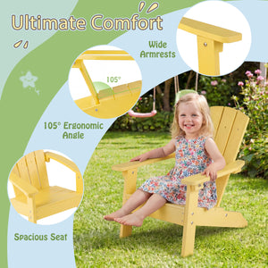 All-Weather HIPS Kid's Adirondack Chair with with High Backrest and Armrests