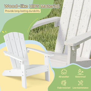 All-Weather HIPS Kid's Adirondack Chair with with High Backrest and Armrests