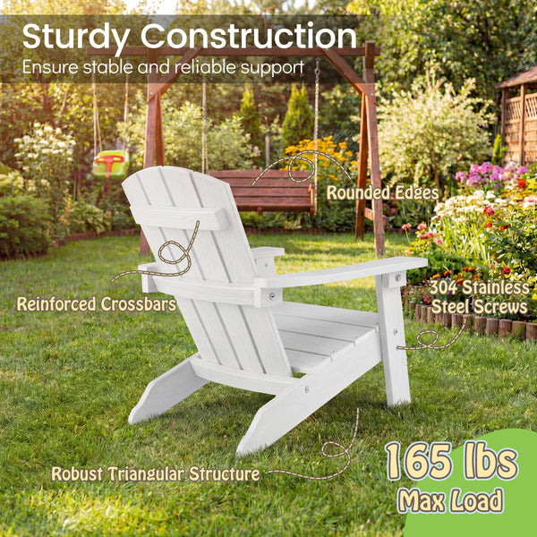All-Weather HIPS Kid's Adirondack Chair with with High Backrest and Armrests