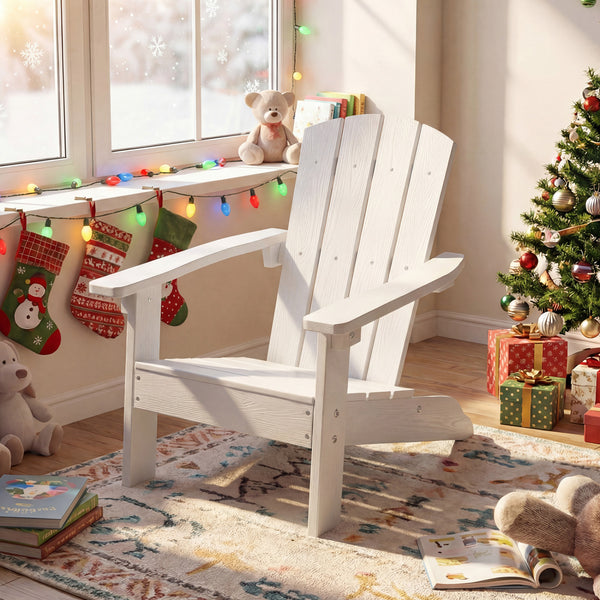 All-Weather HIPS Kid's Adirondack Chair with with High Backrest and Armrests