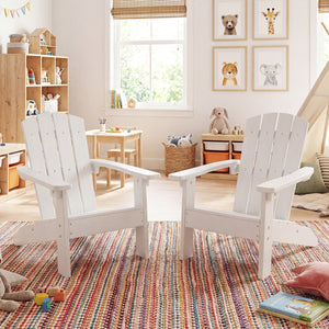 All-Weather HIPS Kid's Adirondack Chair with with High Backrest and Armrests