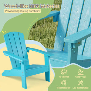 All-Weather HIPS Kid's Adirondack Chair with with High Backrest and Armrests