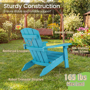 All-Weather HIPS Kid's Adirondack Chair with with High Backrest and Armrests