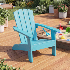 All-Weather HIPS Kid's Adirondack Chair with with High Backrest and Armrests
