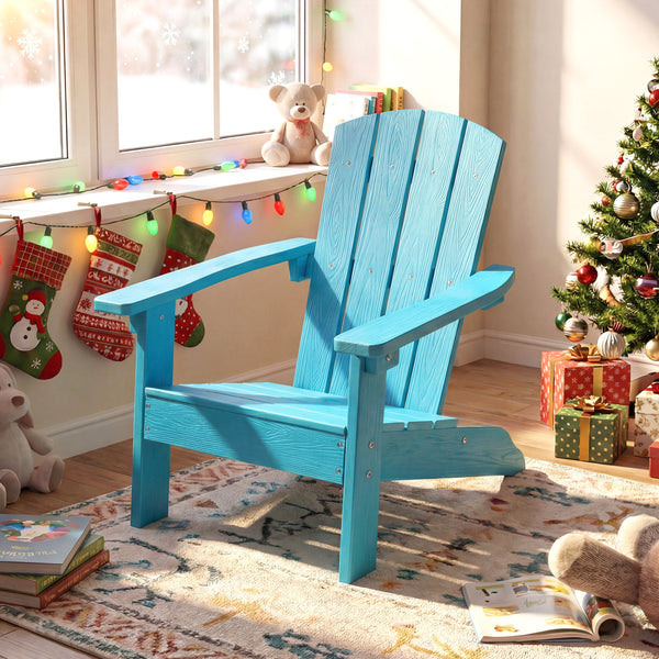All-Weather HIPS Kid's Adirondack Chair with with High Backrest and Armrests
