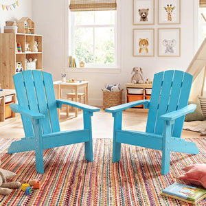 All-Weather HIPS Kid's Adirondack Chair with with High Backrest and Armrests