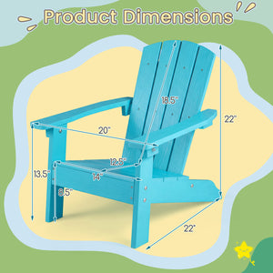 All-Weather HIPS Kid's Adirondack Chair with with High Backrest and Armrests