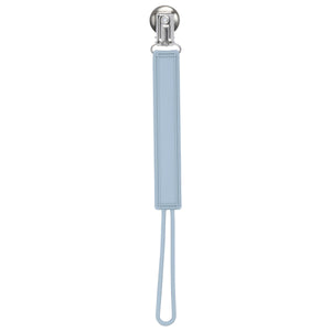 Classic Glacier Blue Gray All Silicone One Piece Pacifier Clip