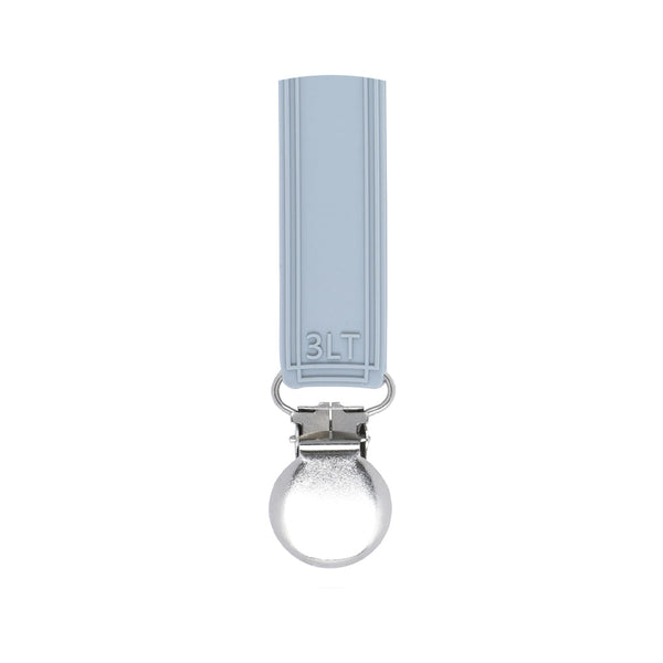 Classic Glacier Blue Gray All Silicone One Piece Pacifier Clip