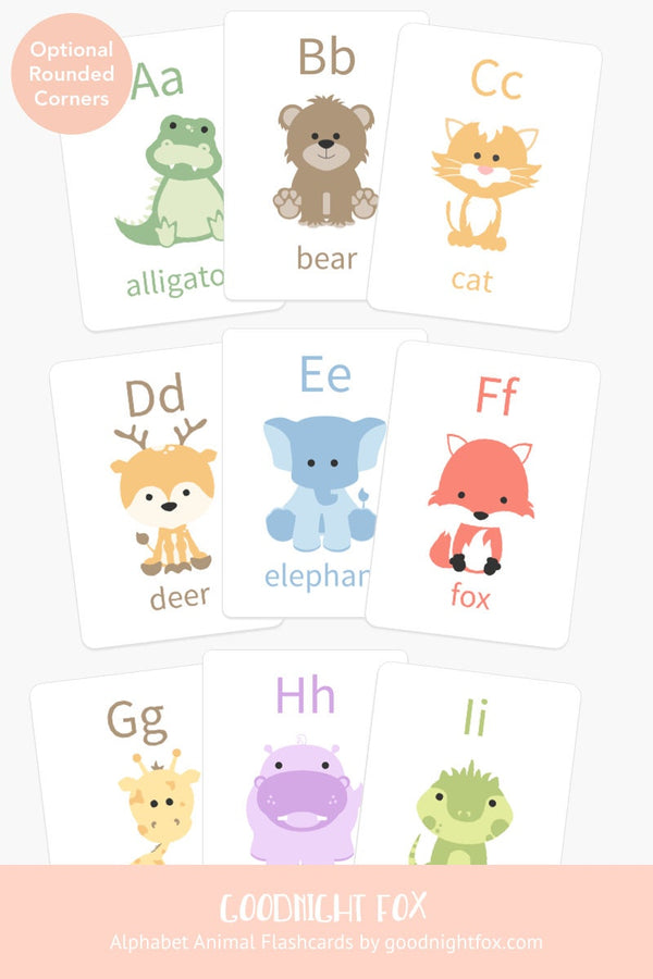Animal Alphabet Flashcards – A to Z Learning Cards for Toddlers and Preschoolers