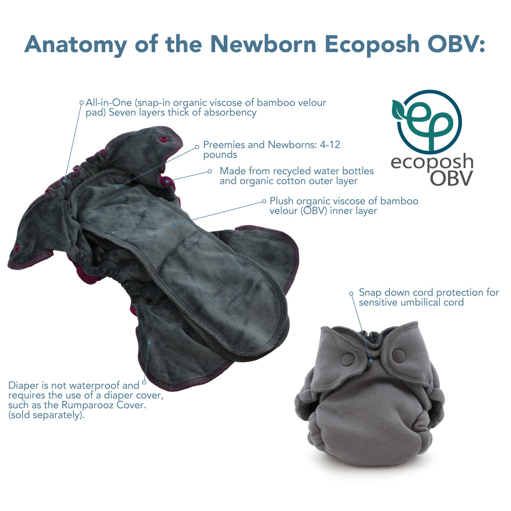 Ecoposh OBV Newborn Fitted Cloth Diaper - Saffron - MOOGCO Baby