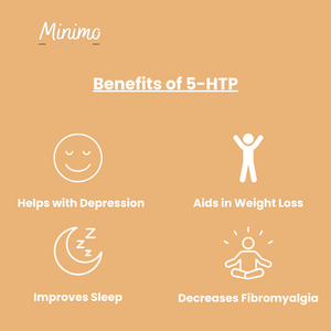 5-HTP supplement for babies, 60 capsules, amino acids blend, angle view.