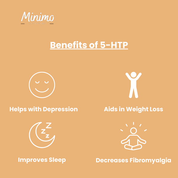 5-HTP supplement for babies, 60 capsules, amino acids blend, angle view.