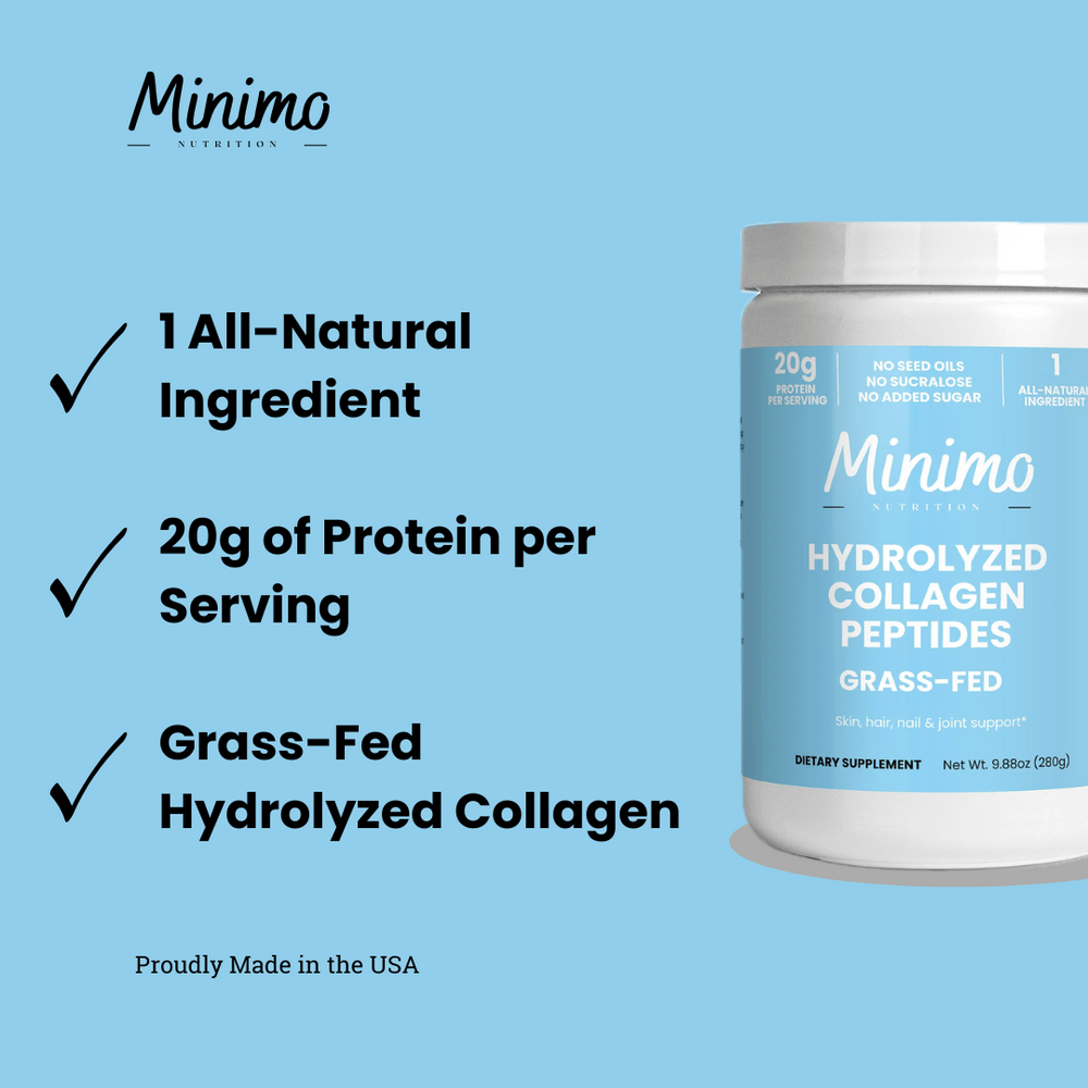 Grass-Fed Hydrolyzed Collagen Peptides, 9.9 oz - premium protein supplement for healthy skin and joints.