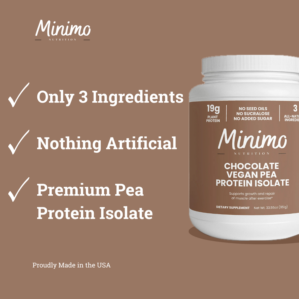 Chocolate Vegan Pea Protein Isolate Powder, 2.09 lbs - plant-based protein for healthy smoothies and shakes.