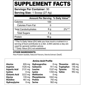 Vanilla Vegan Pea Protein Isolate Powder, 2.09 lbs - Plant-based protein for babies and toddlers, angle view.