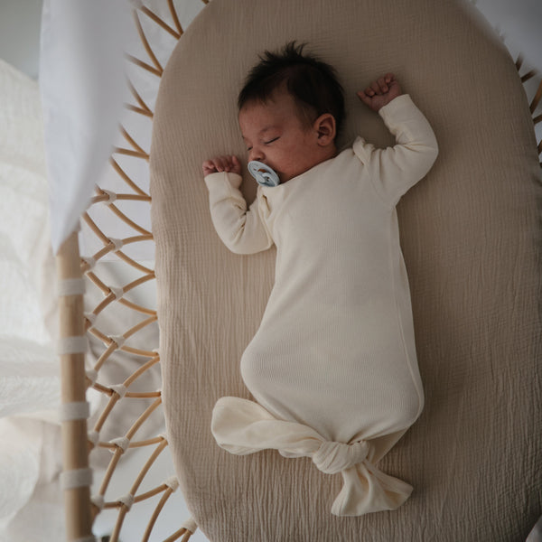 Ribbed Knotted Baby Gown