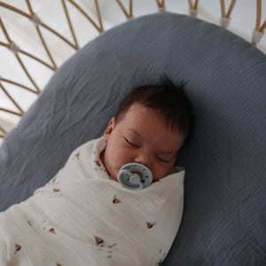 Mushie Mini Muslin Crib Sheet 100% Cotton Breathable